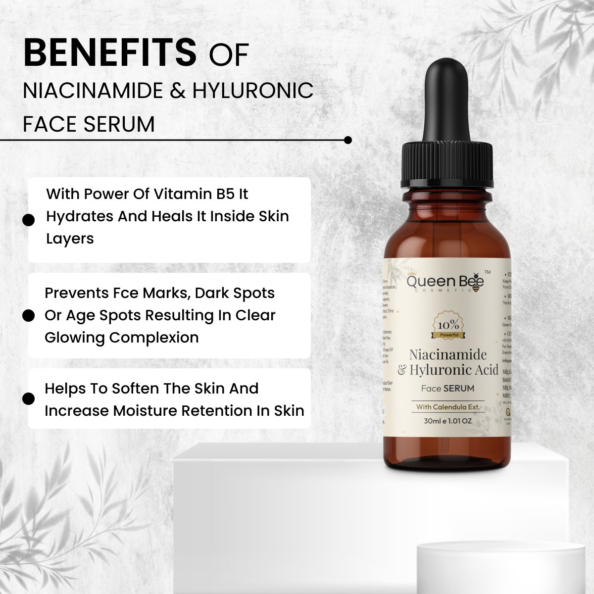Newgain Cosmetic Multi Action Niacinamide & Hyaluronic Face Serum For Improve Uneven Skin Tone - Image 3